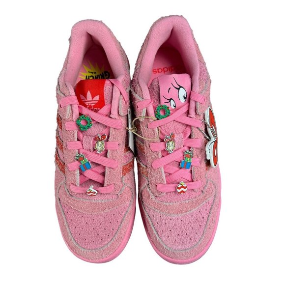 Adidas Forum Low CL The Grinch Bliss Pink Bright Red Shoes ID8895 Women's Size 7 - Picture 7 of 10